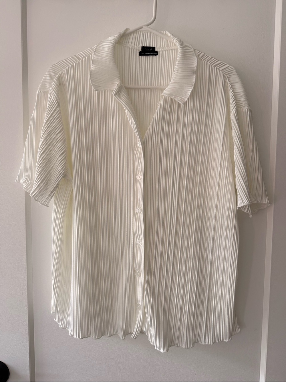 Out From Under Plisse Button Down Blouse XS